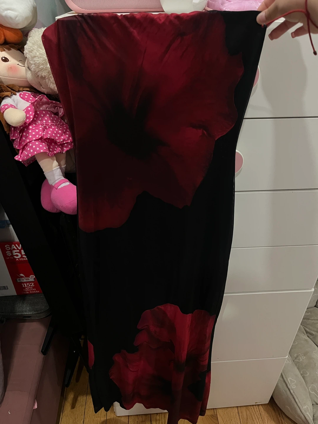 Windsor Black & Red Floral Mesh Maxi Dress - photo 5