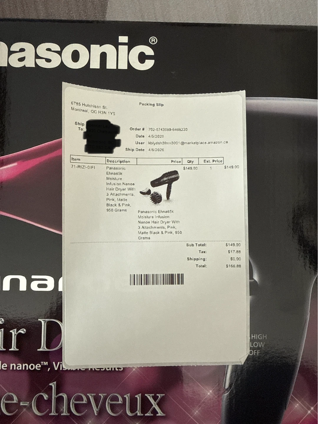 Panasonic nanoe Hair Dryer EH-NA65-K - photo 3