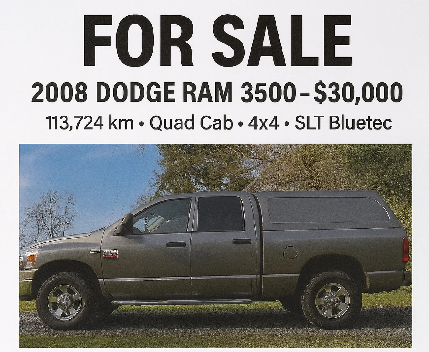 2008 Dodge Ram 3500 Quad Cab 4x4 SLT Bluetec