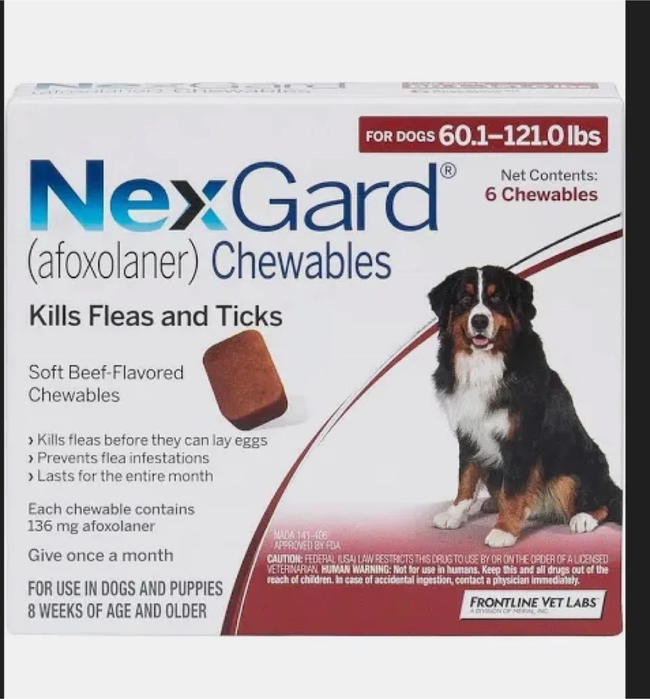 NexGard Chewables for Dogs 60.1-121.0 lbs