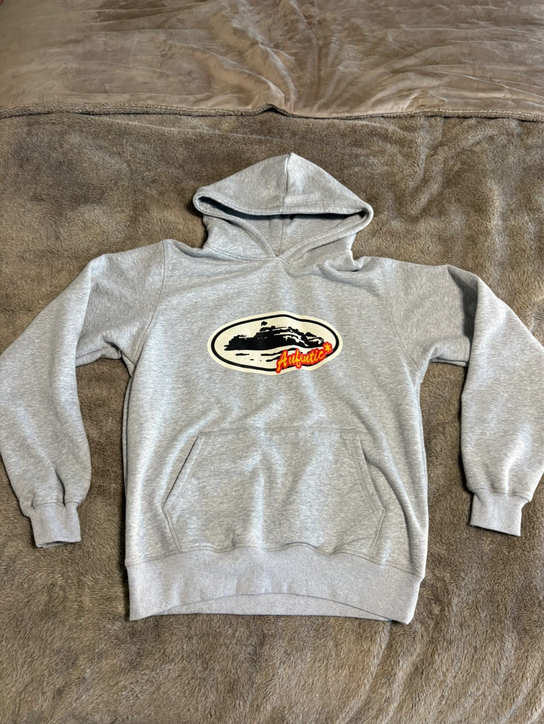 Grey Corteiz "Aufentic" Hoodie - Medium