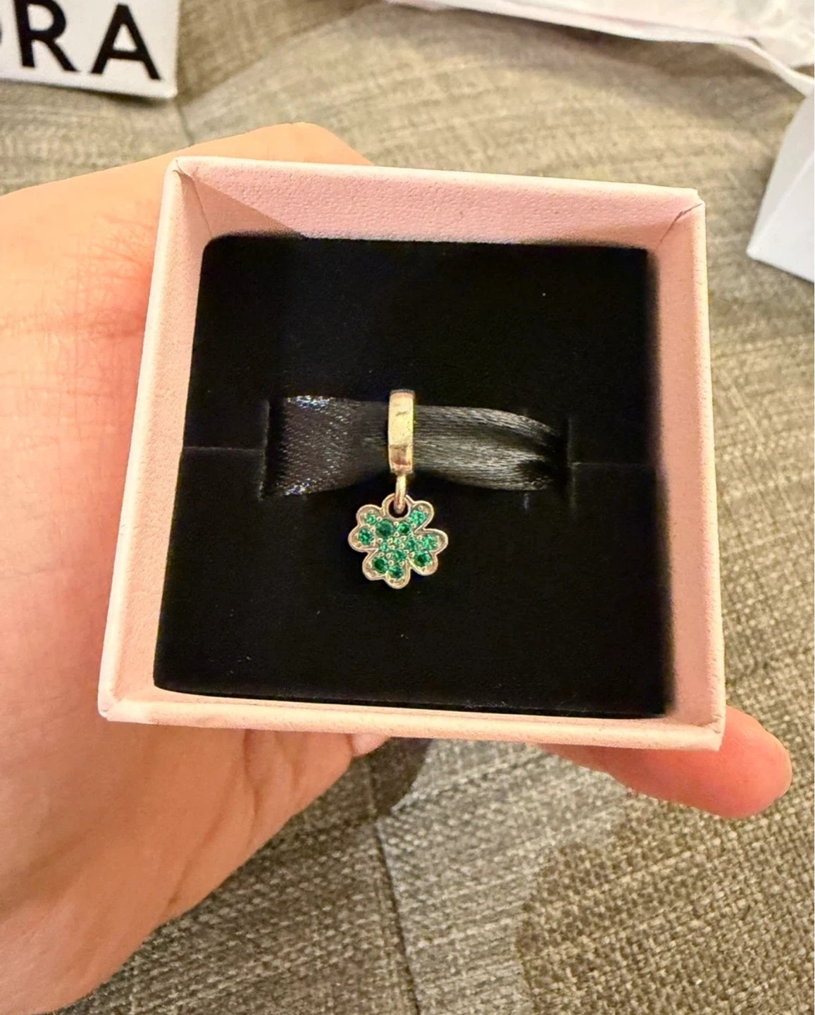 NEW UNWORN Pandora Green Clover Charm - photo 2