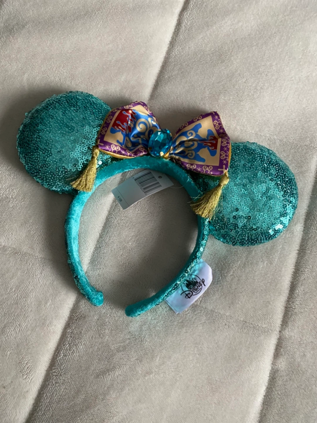 Disney Aladdin Jasmine Sequin Minnie Mouse Ears Headband