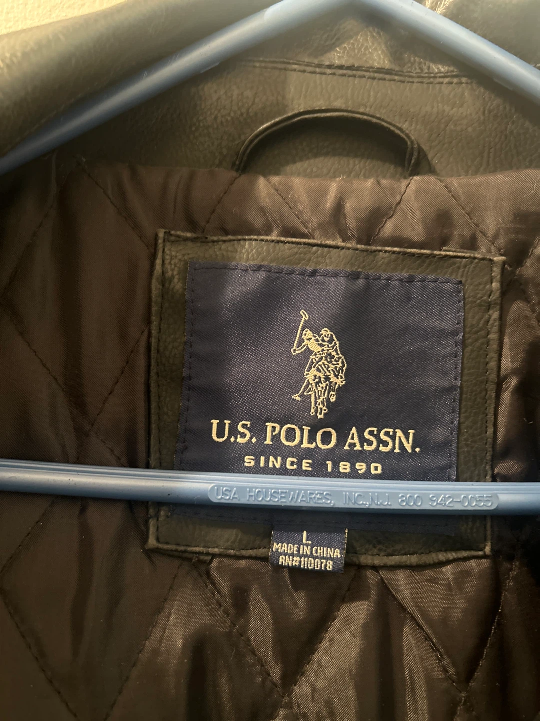 U.S. Polo Assn. Men's Black Faux Leather Jacket Size L - photo 2