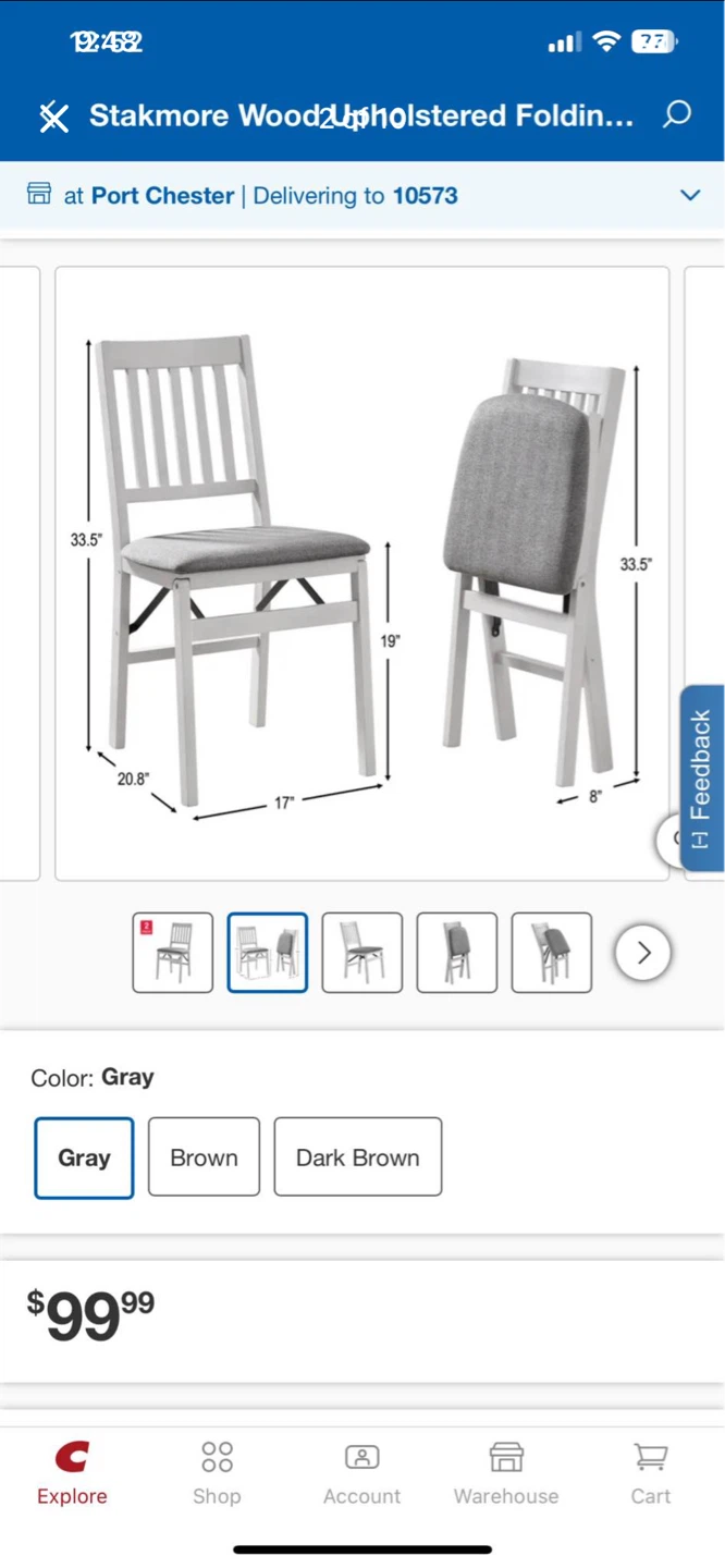 Stakmore Wood Upholstered Folding Chair - photo 2