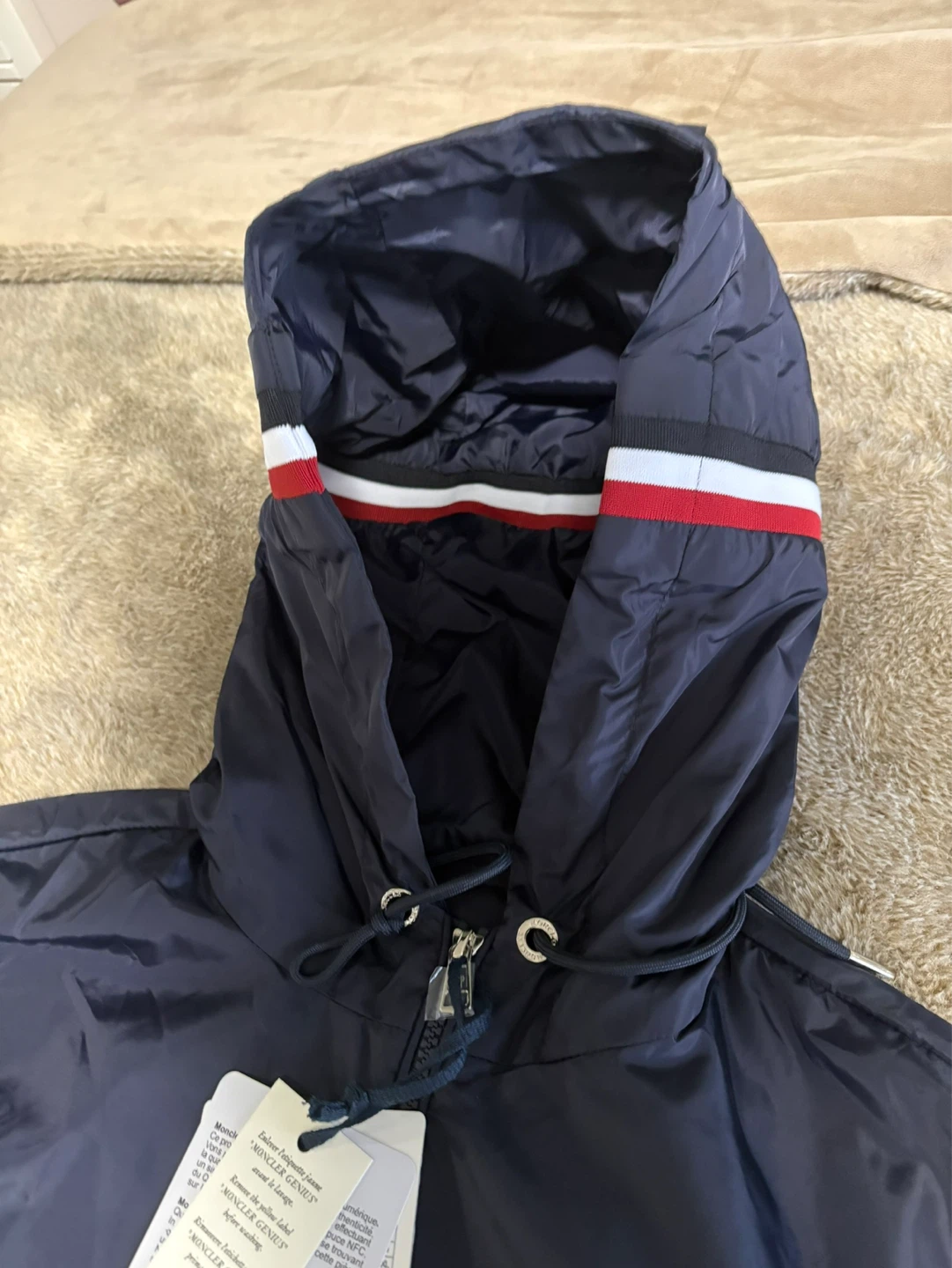 Moncler Navy Hooded Windbreaker Jacket - photo 2