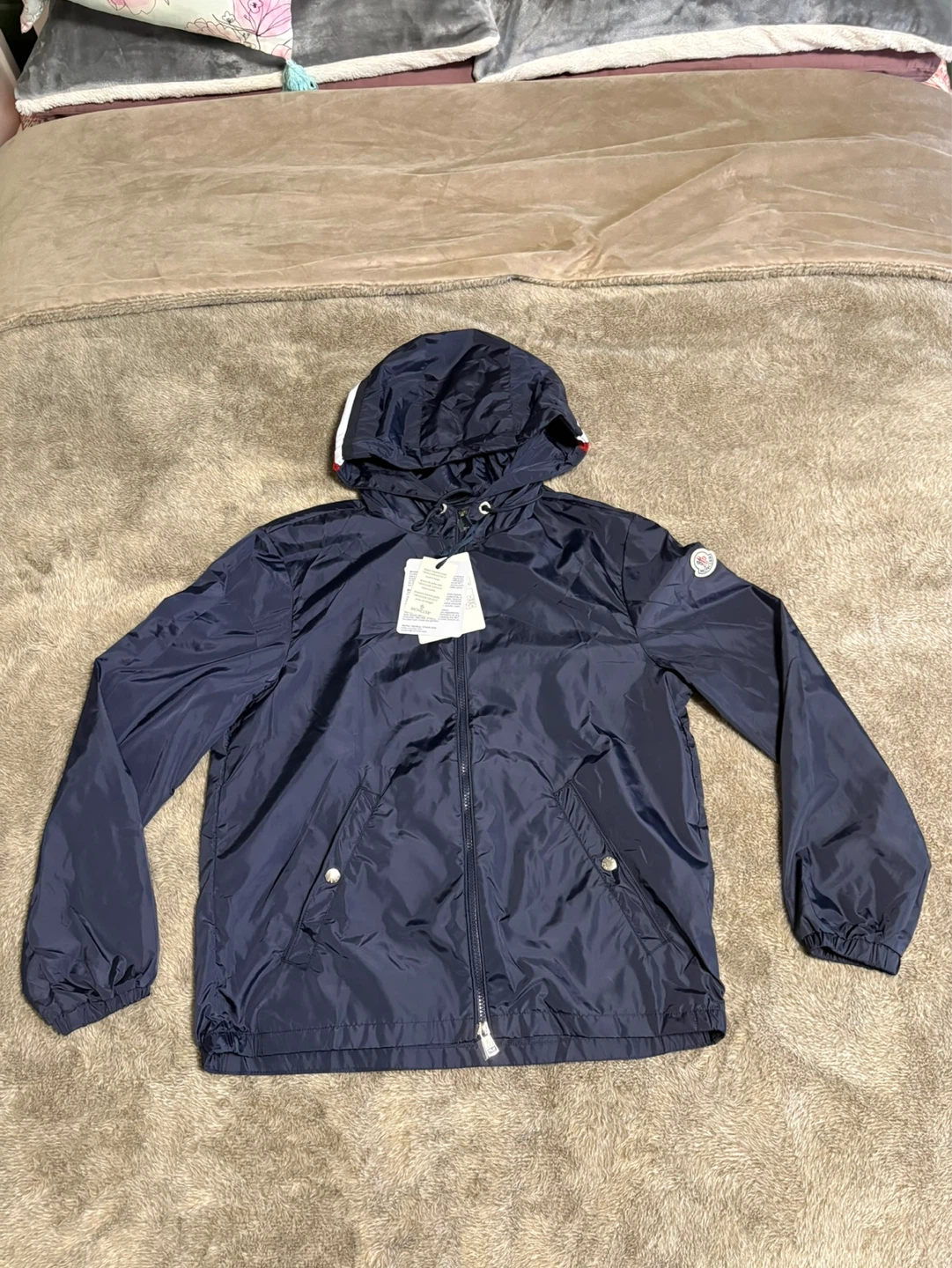 Moncler Navy Hooded Windbreaker Jacket