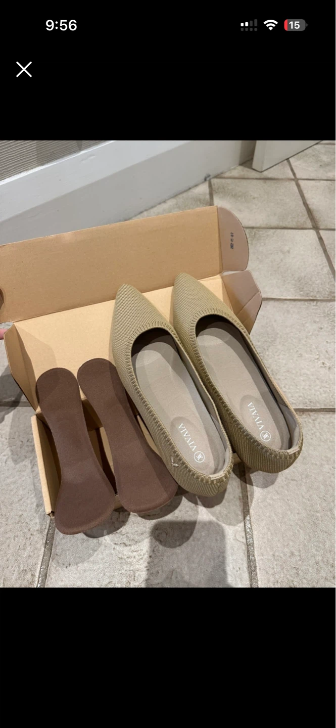 VIVAIA Nude Peach Flats - Size 38.5 women’s