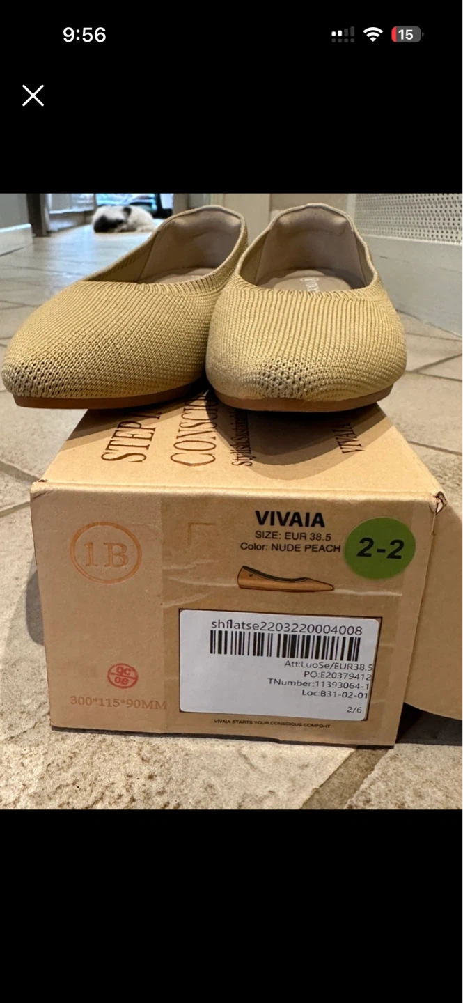 VIVAIA Nude Peach Flats - Size 38.5 women’s - photo 4