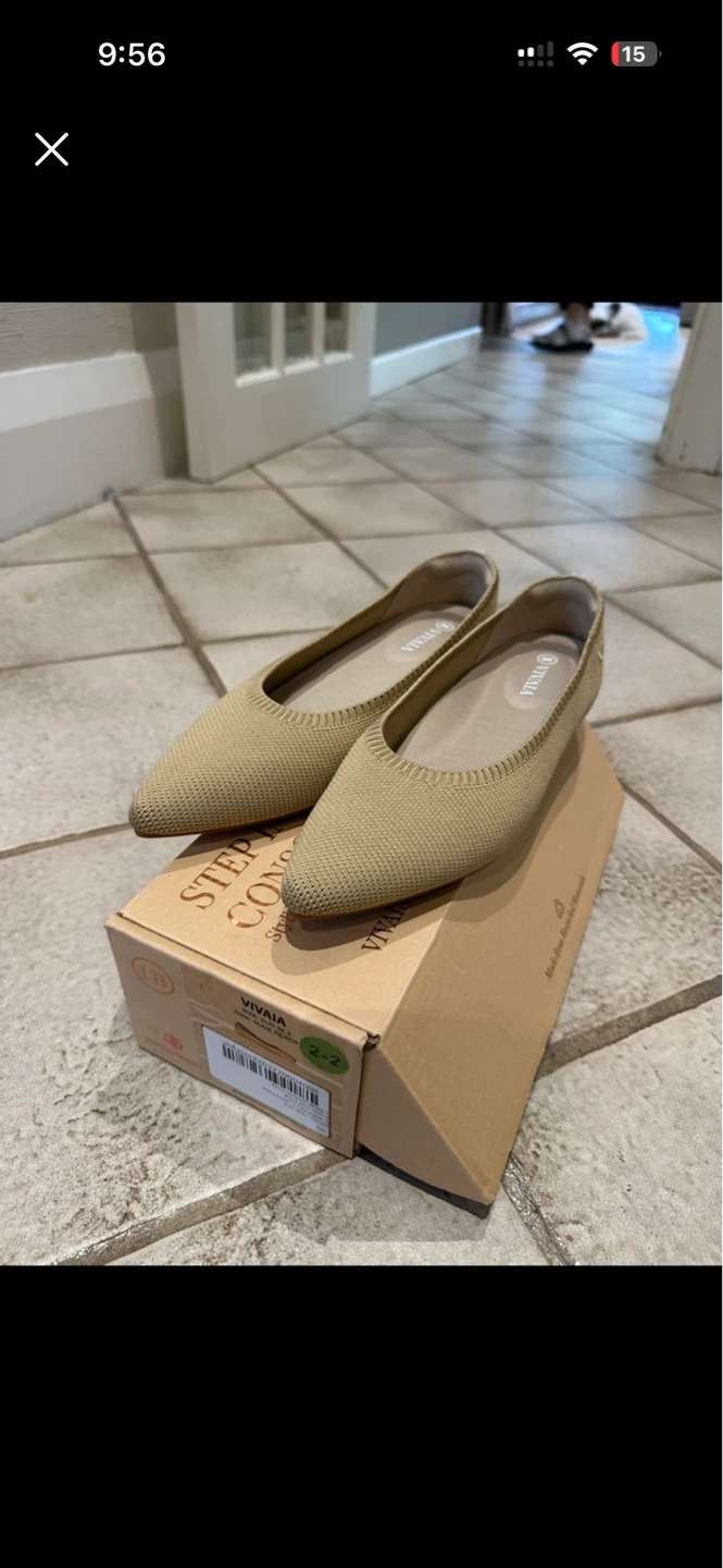 VIVAIA Nude Peach Flats - Size 38.5 women’s - photo 3