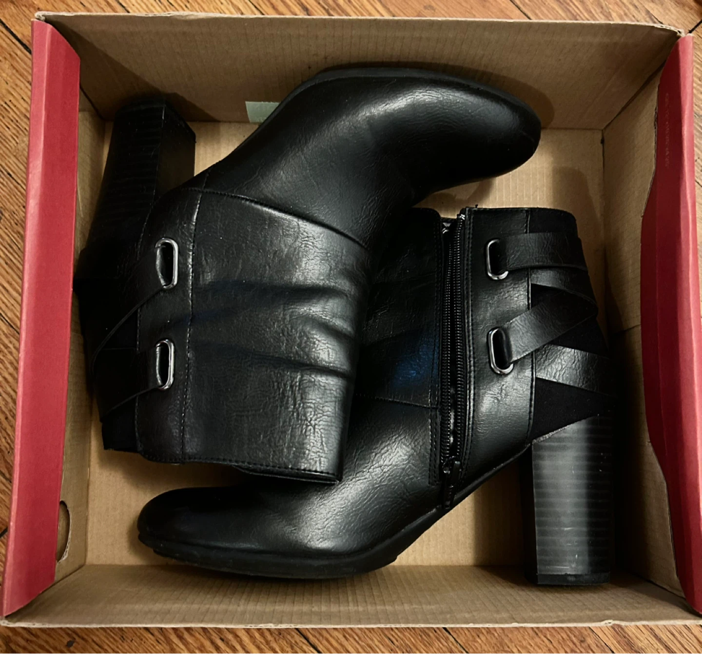 I Love Comfort Marietta Black Faux Leather Ankle Boots