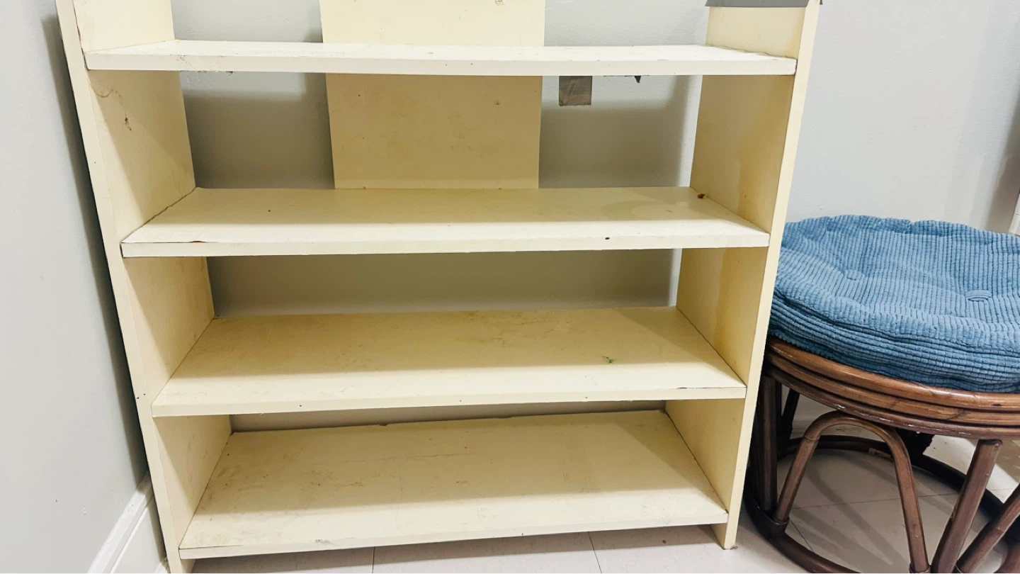 Cream coloured 4-shelf storage unit - photo 2