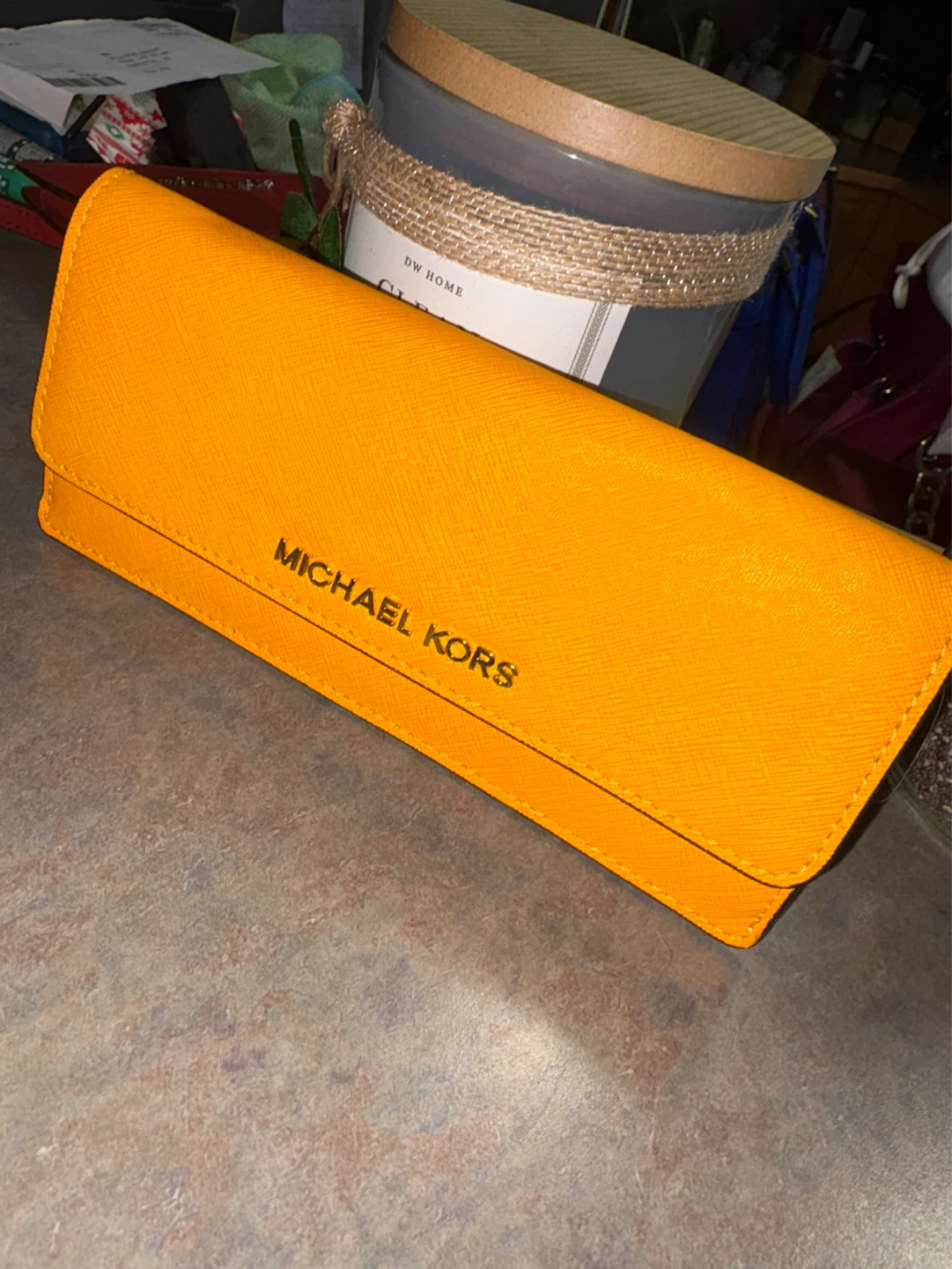 Michael Kors Orange Saffiano Leather Wallet