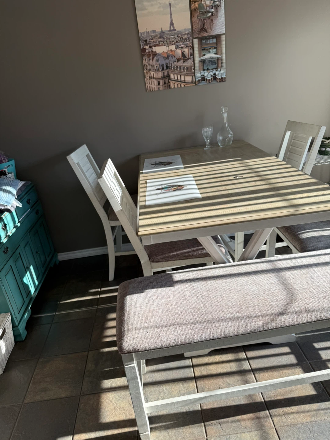 Dining Table with 4 Chairs and Bench - photo 3
