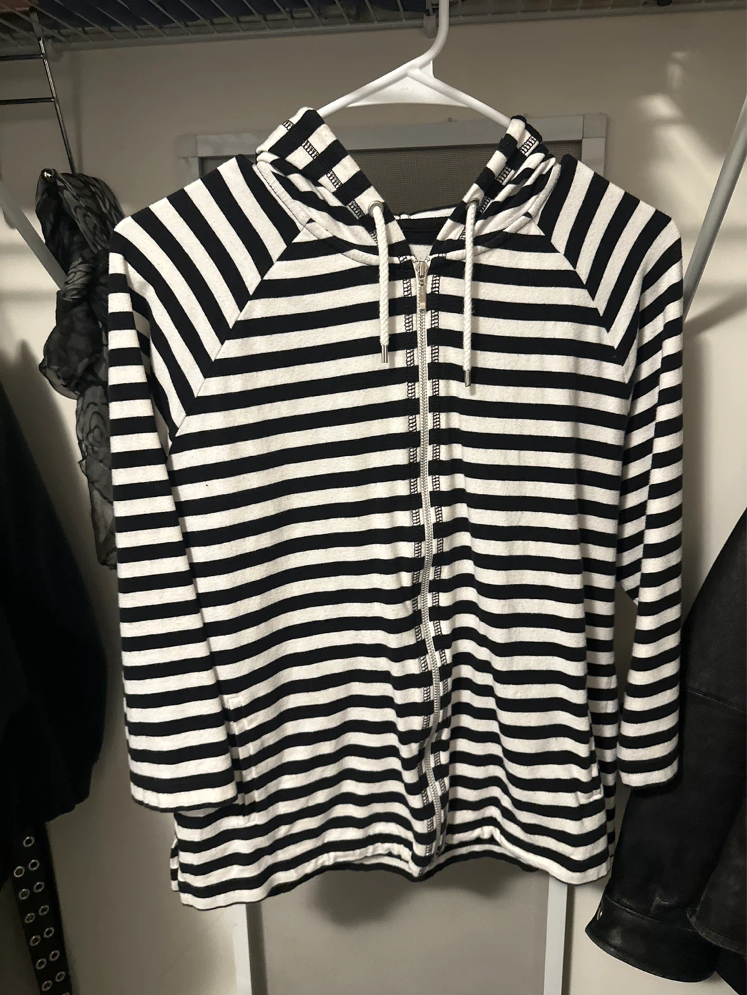 Striped Zip-Up Hoodie Small