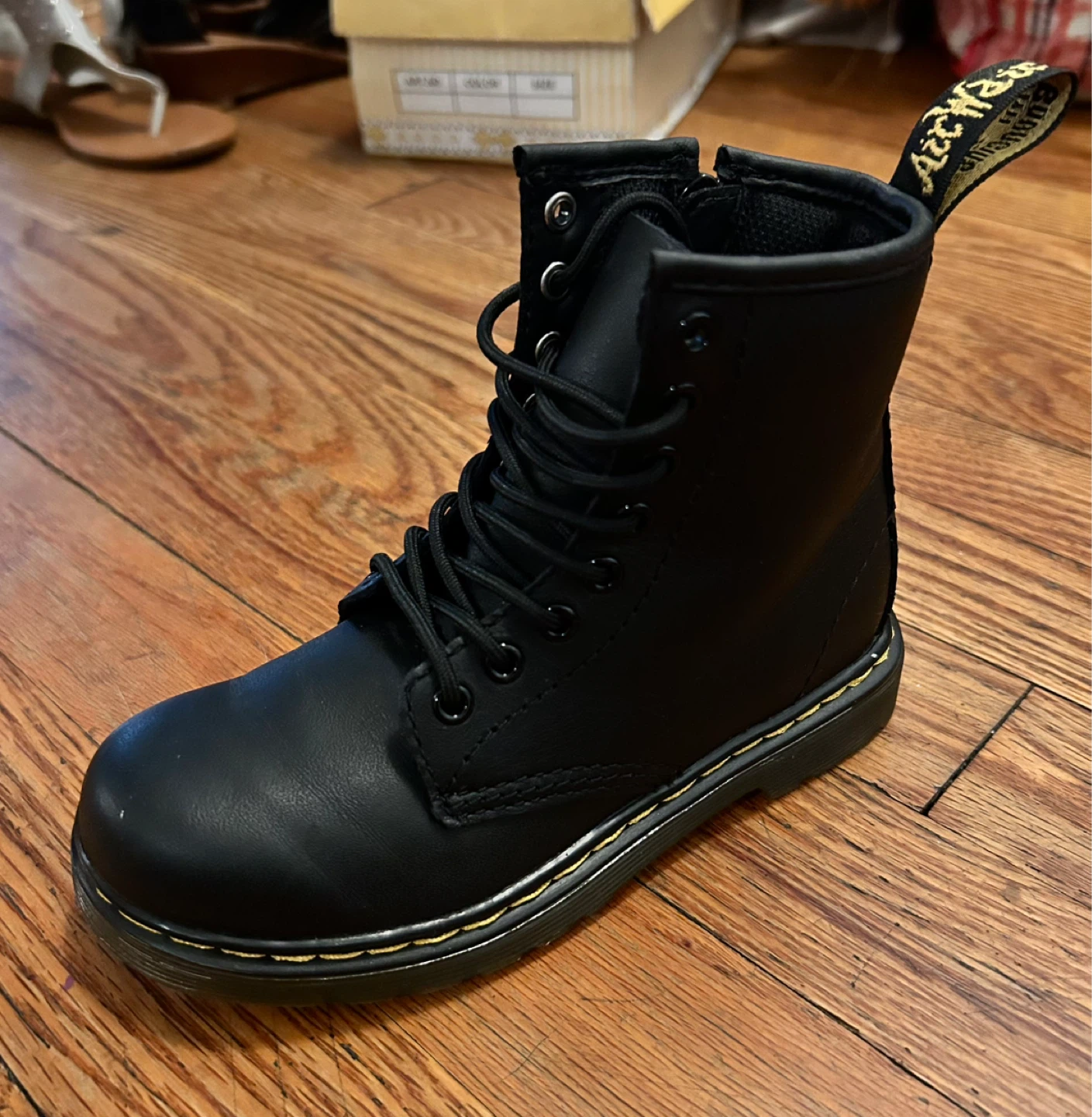 Dr. AirWair Martens Black Leather Boots with Side Zip - photo 2