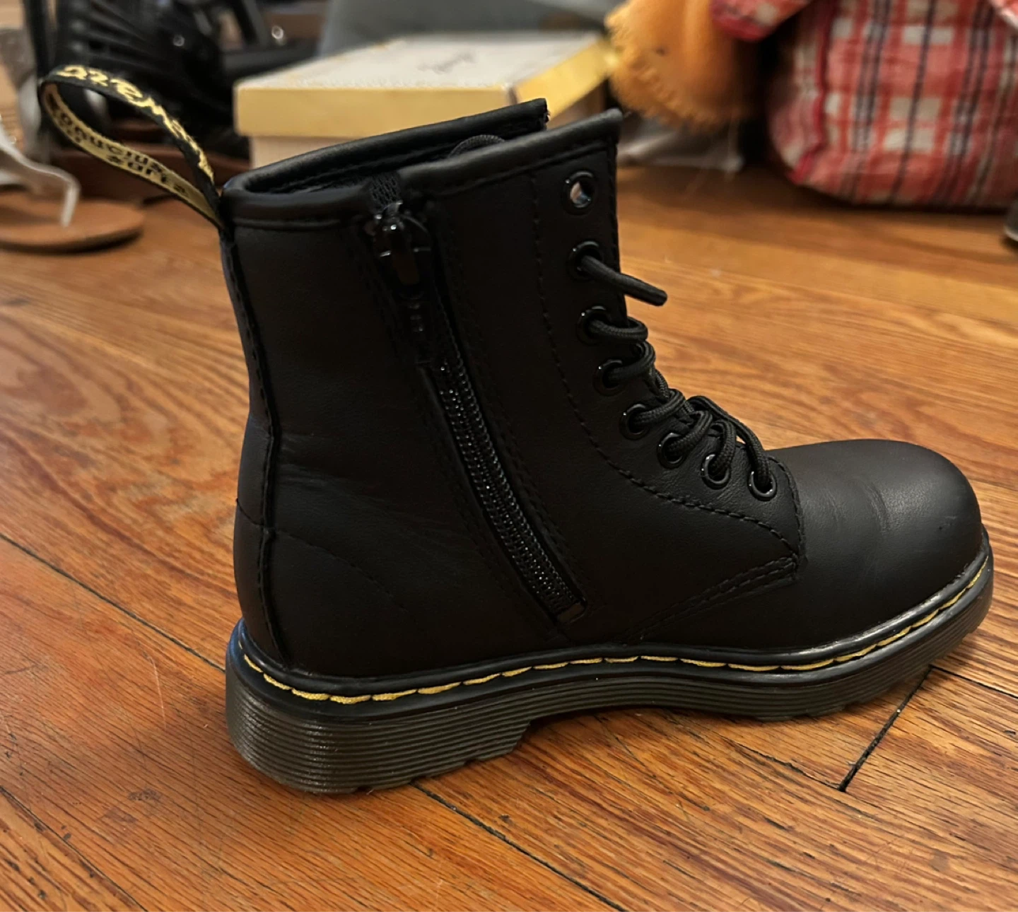 Dr. AirWair Martens Black Leather Boots with Side Zip - photo 3