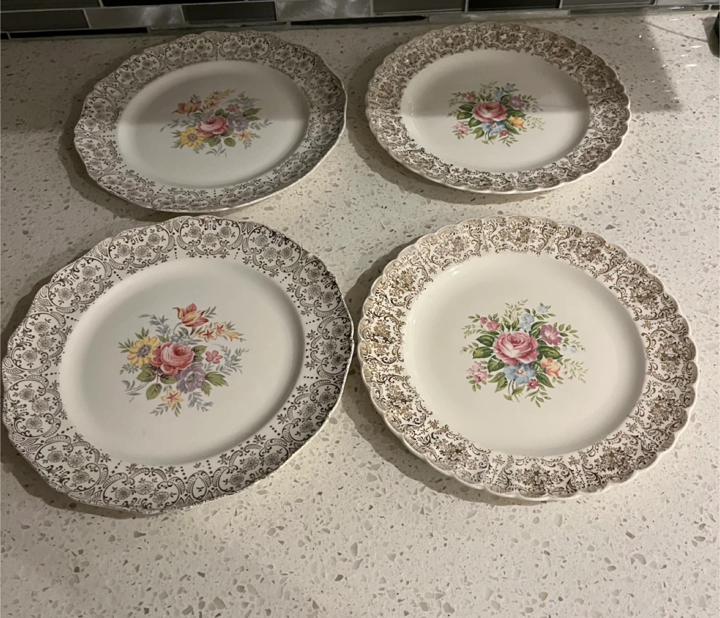 Vintage Plates - Set of 4