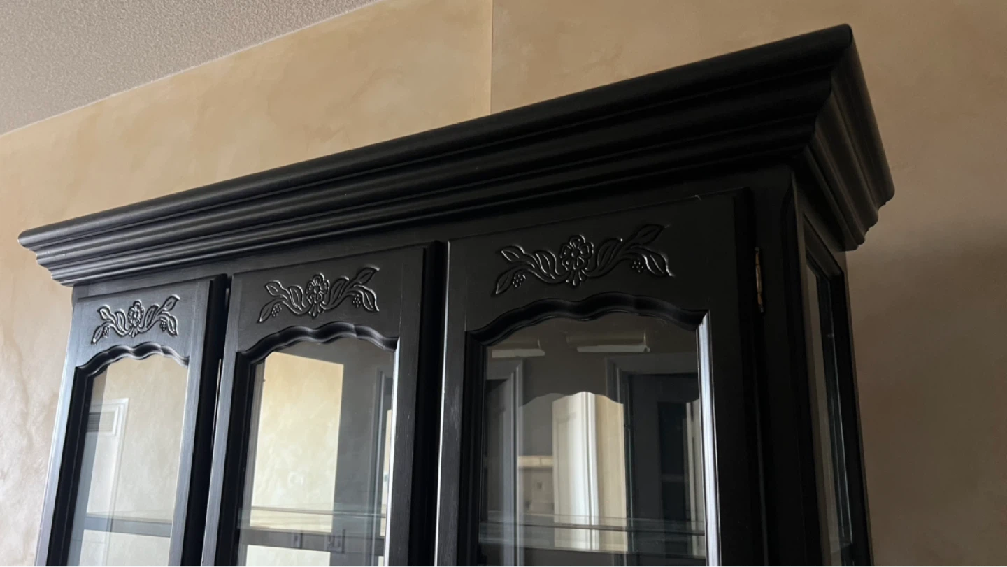 Black China Cabinet with Glass Doors - photo 5