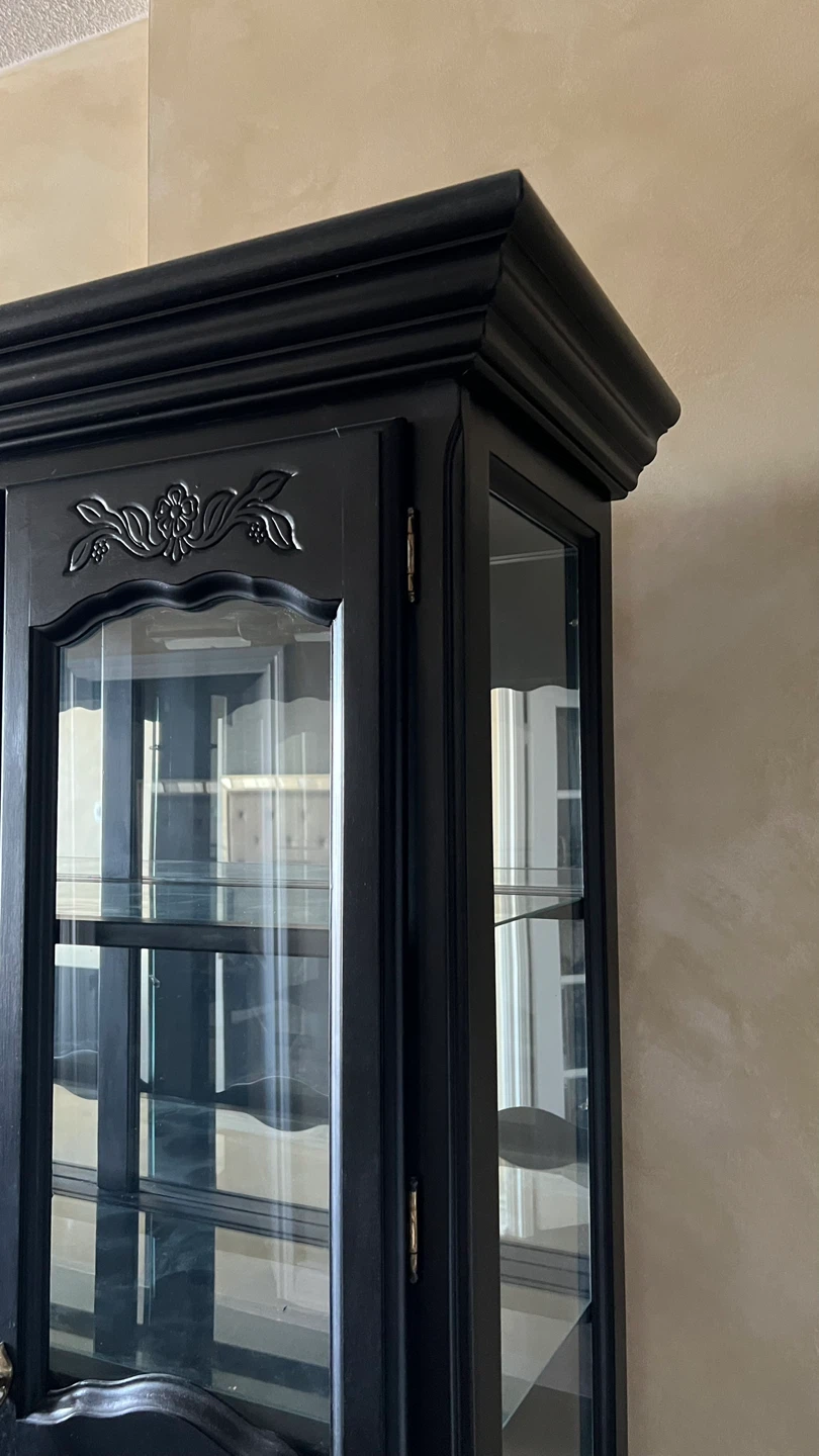 Black China Cabinet with Glass Doors - photo 4