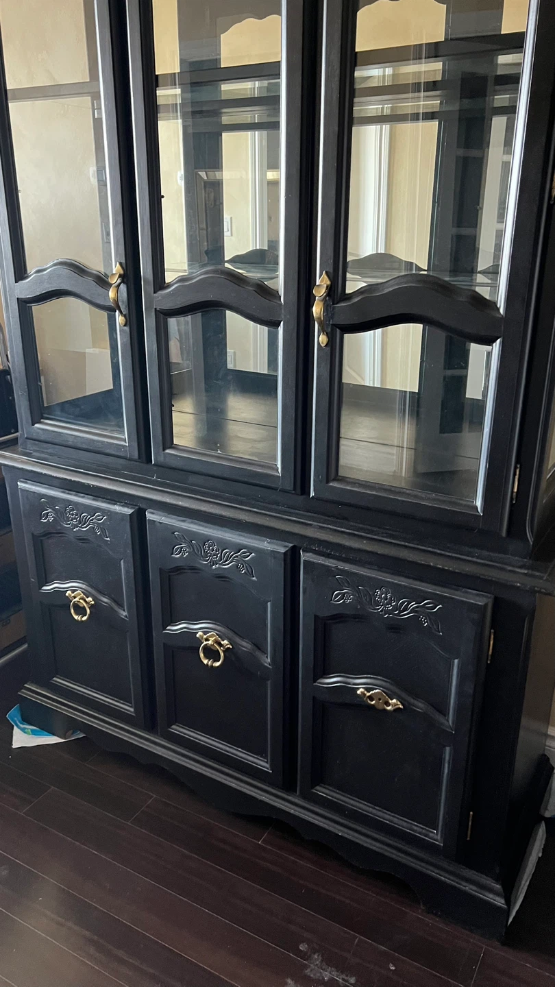 Black China Cabinet with Glass Doors - photo 3