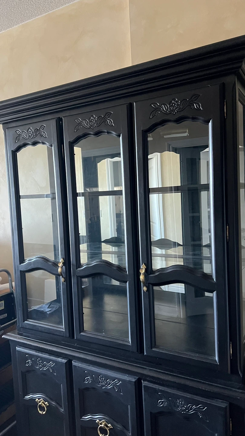 Black China Cabinet with Glass Doors - photo 2