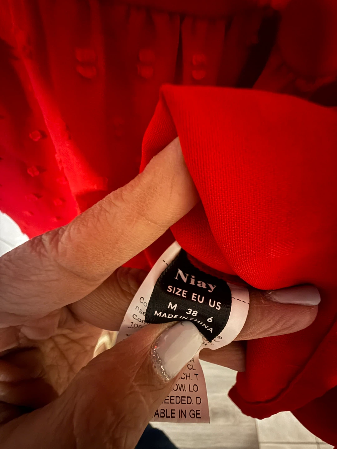 Niay Red Button-Front Tiered Midi Dress - photo 4