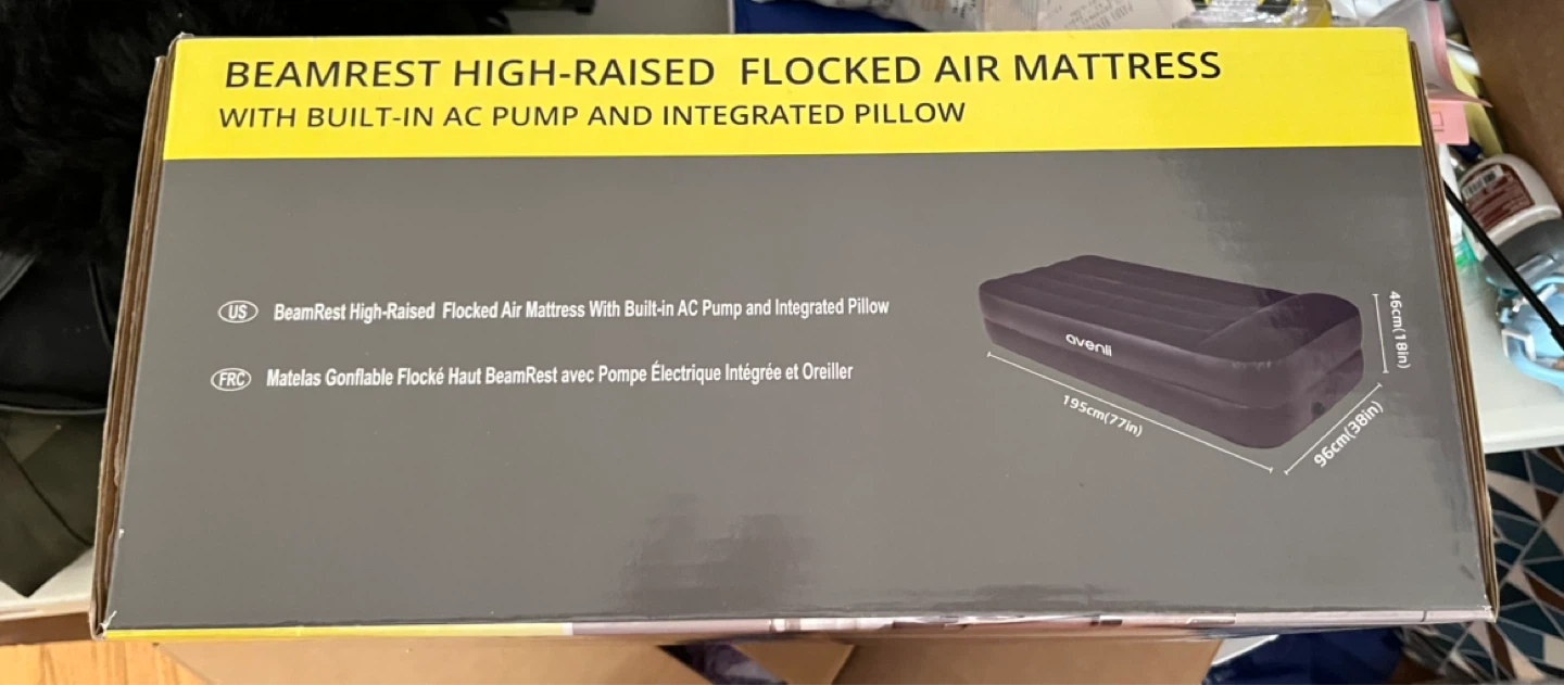 New Twin High-Raised Air Mattress with Built-in Pump - photo 3