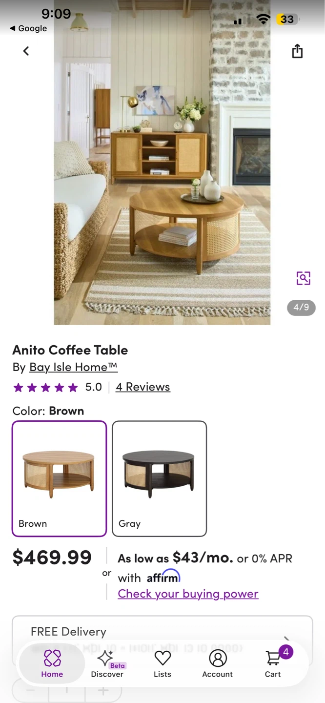 Anito Coffee Table by Bay Isle Home - Brown - photo 2