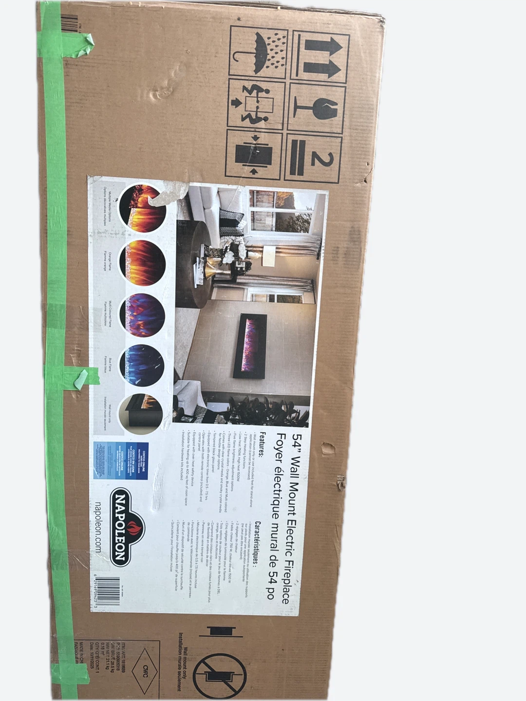 Napoleon 54" Wall Mount Electric Fireplace