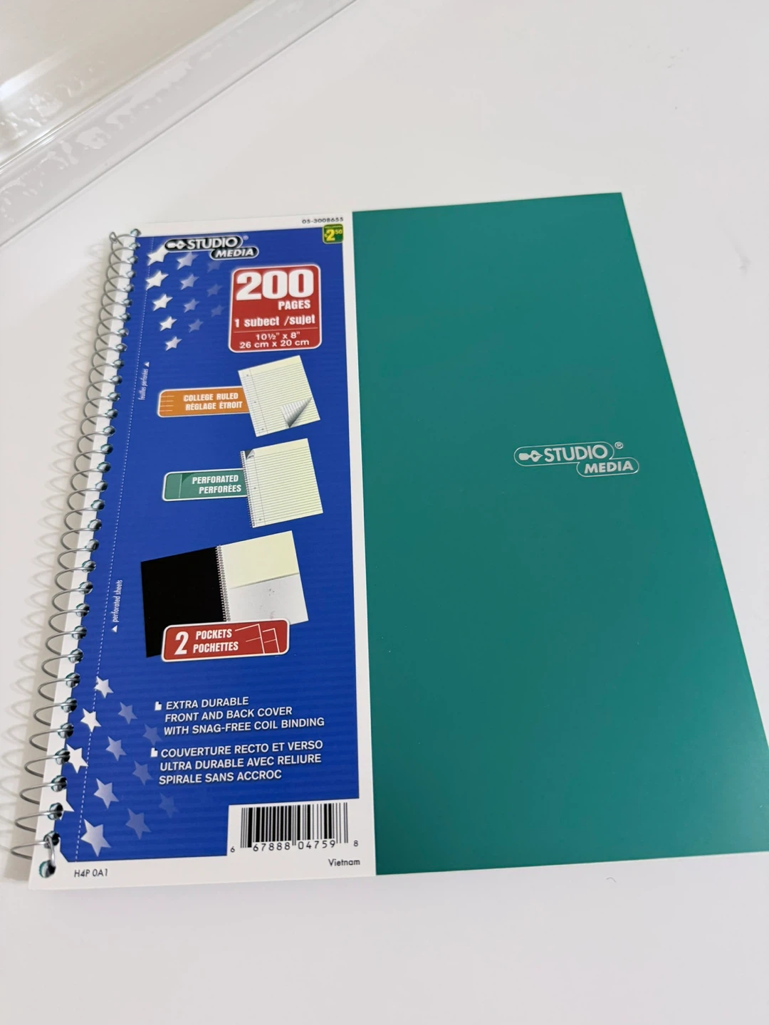 Studio Media 200 Page College Ruled Notebook - Assorted Colors