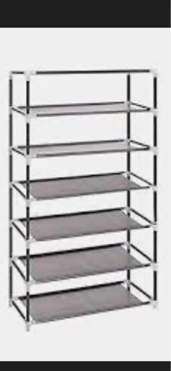 7-Tier Shoe Rack with Grey Cover - photo 3