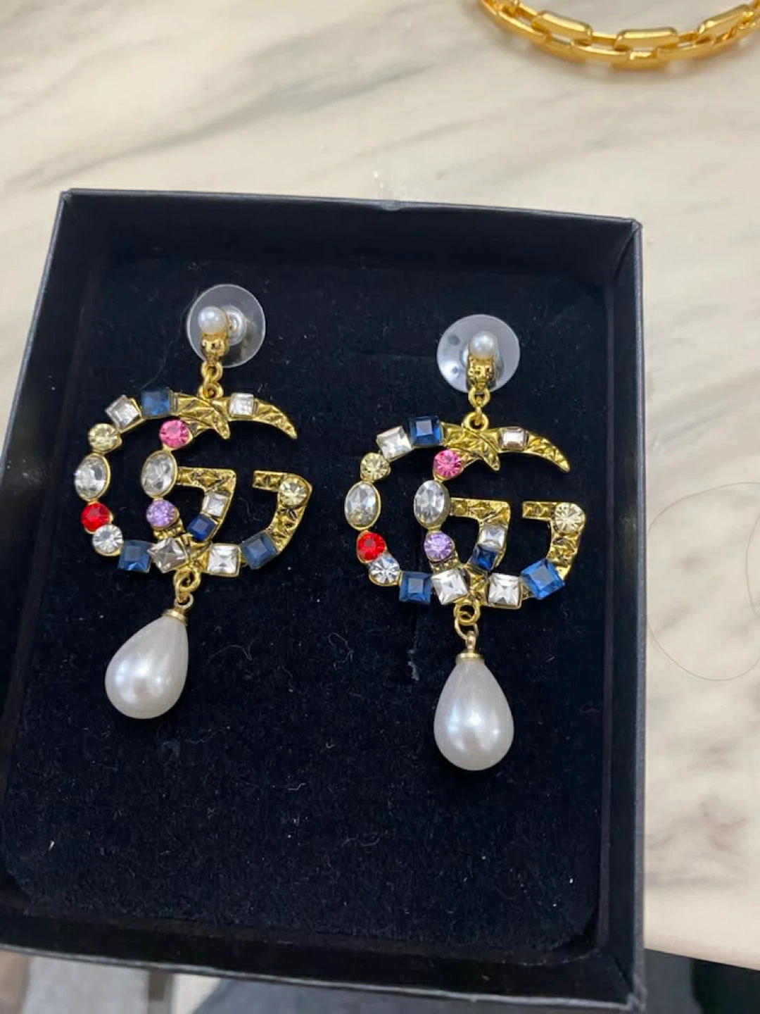 GG pearl drop earrings