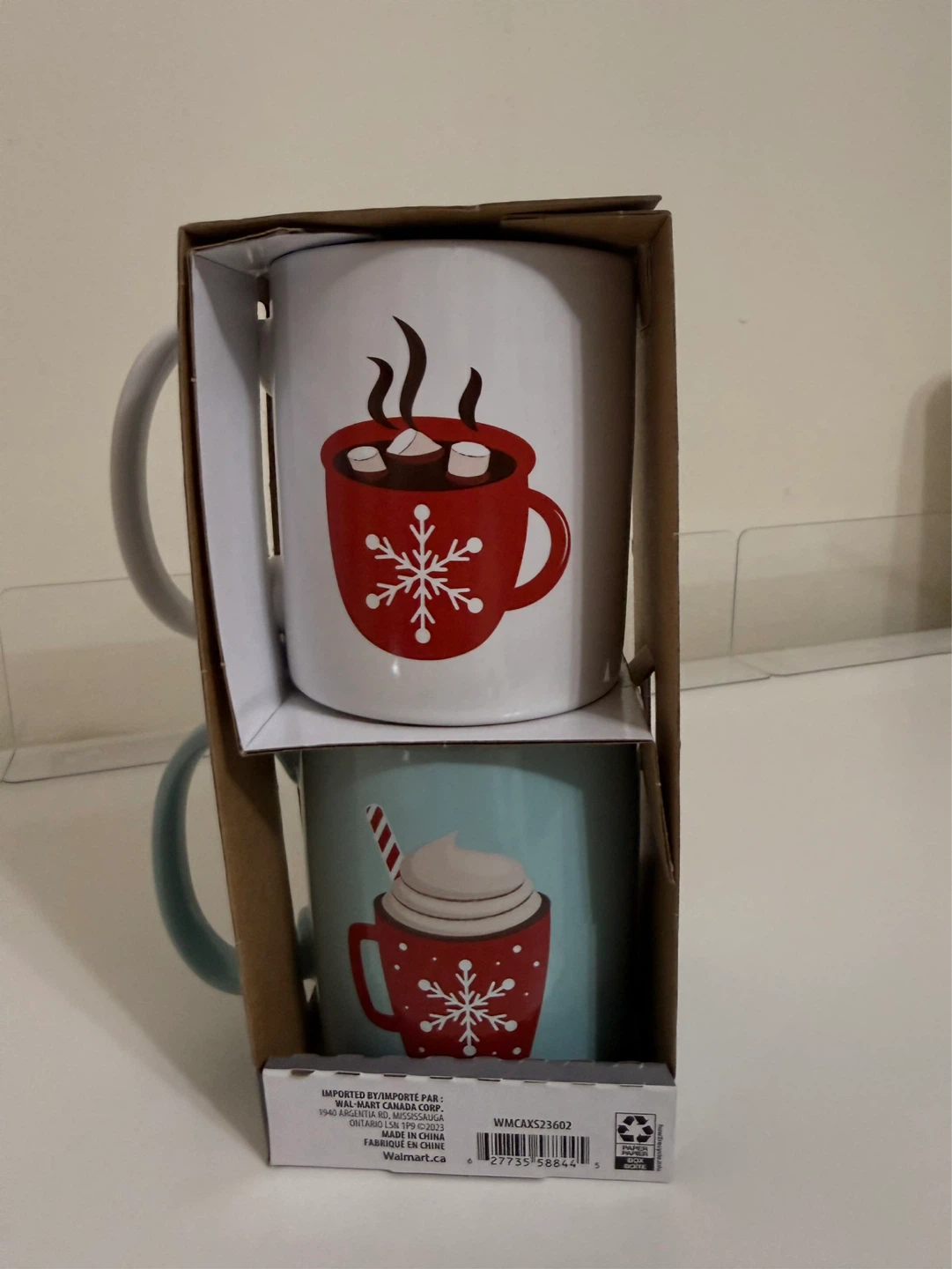 NEW Holiday Time Christmas Mugs Set (2 Pieces)