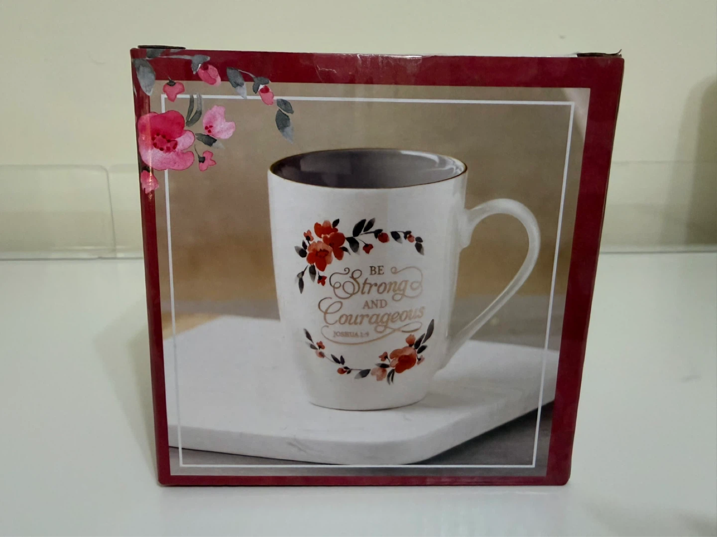 NEW Be Strong and Courageous Mug with Box