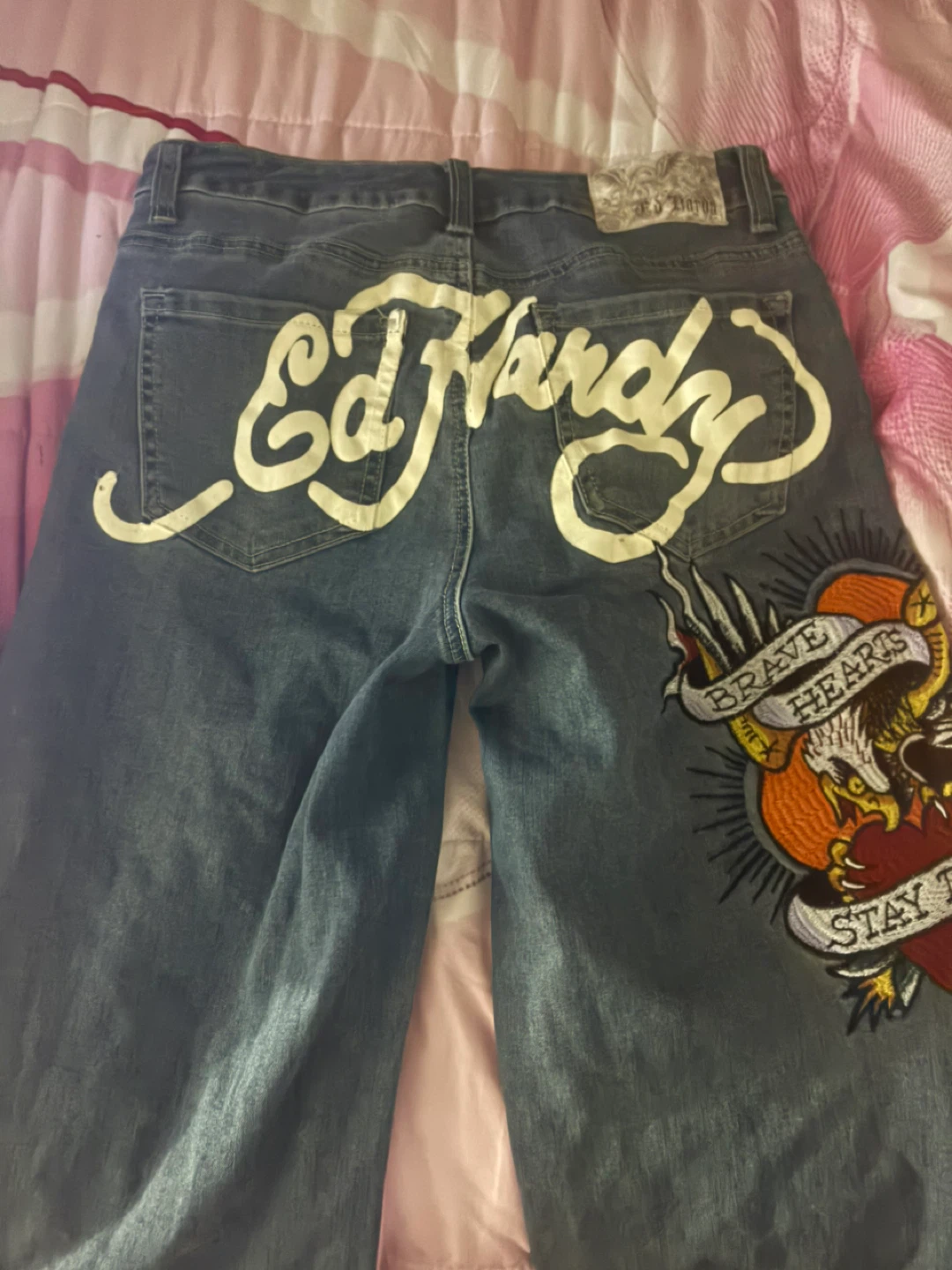 Ed Hardy "Brave Hearts Stay True" Denim Jeans Size 26