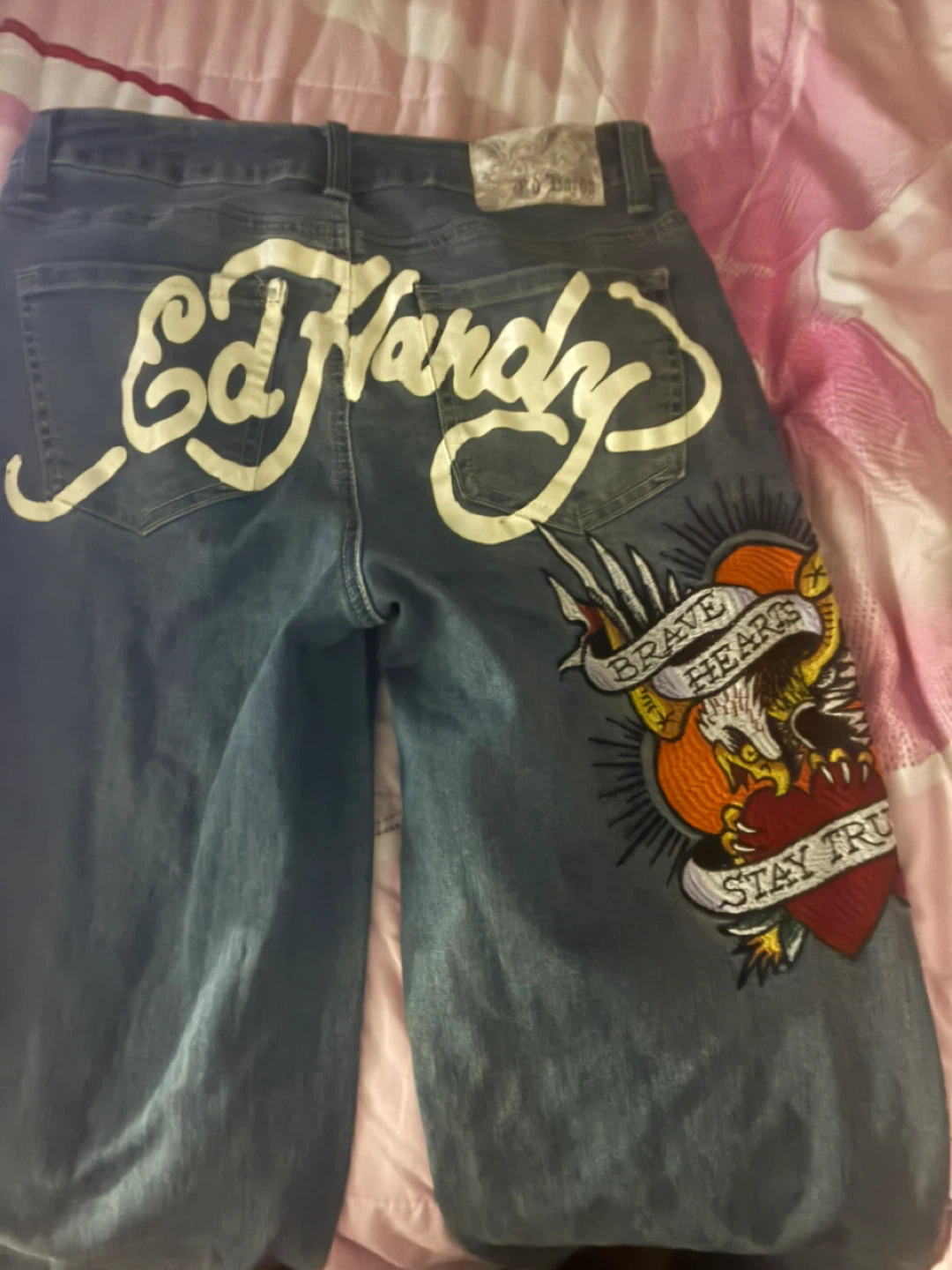 Ed Hardy "Brave Hearts Stay True" Denim Jeans Size 26 - photo 2