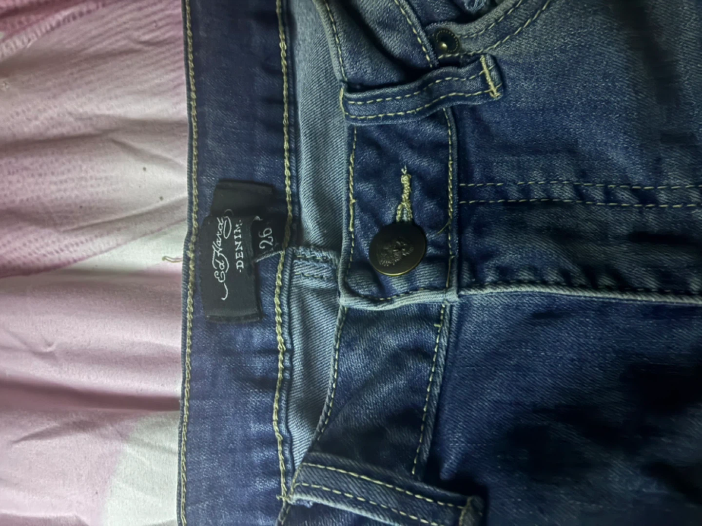 Ed Hardy "Brave Hearts Stay True" Denim Jeans Size 26 - photo 4