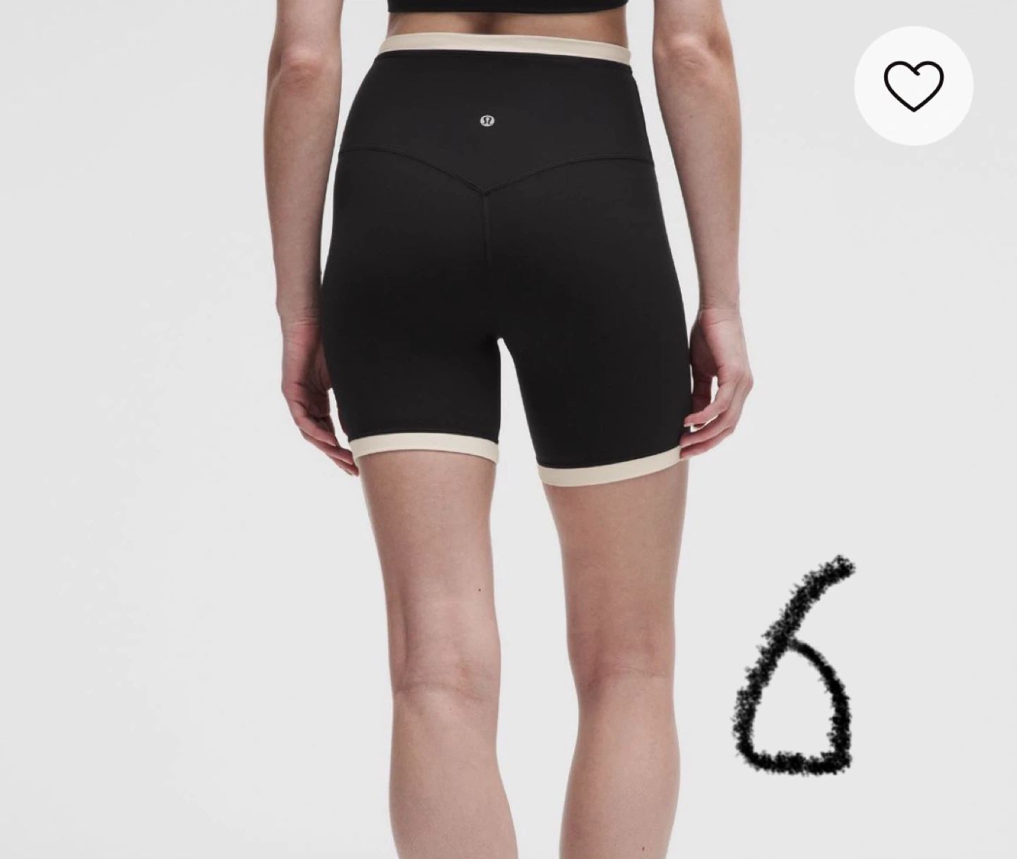 Lululemon Align High-Rise Short 6" Black Cream