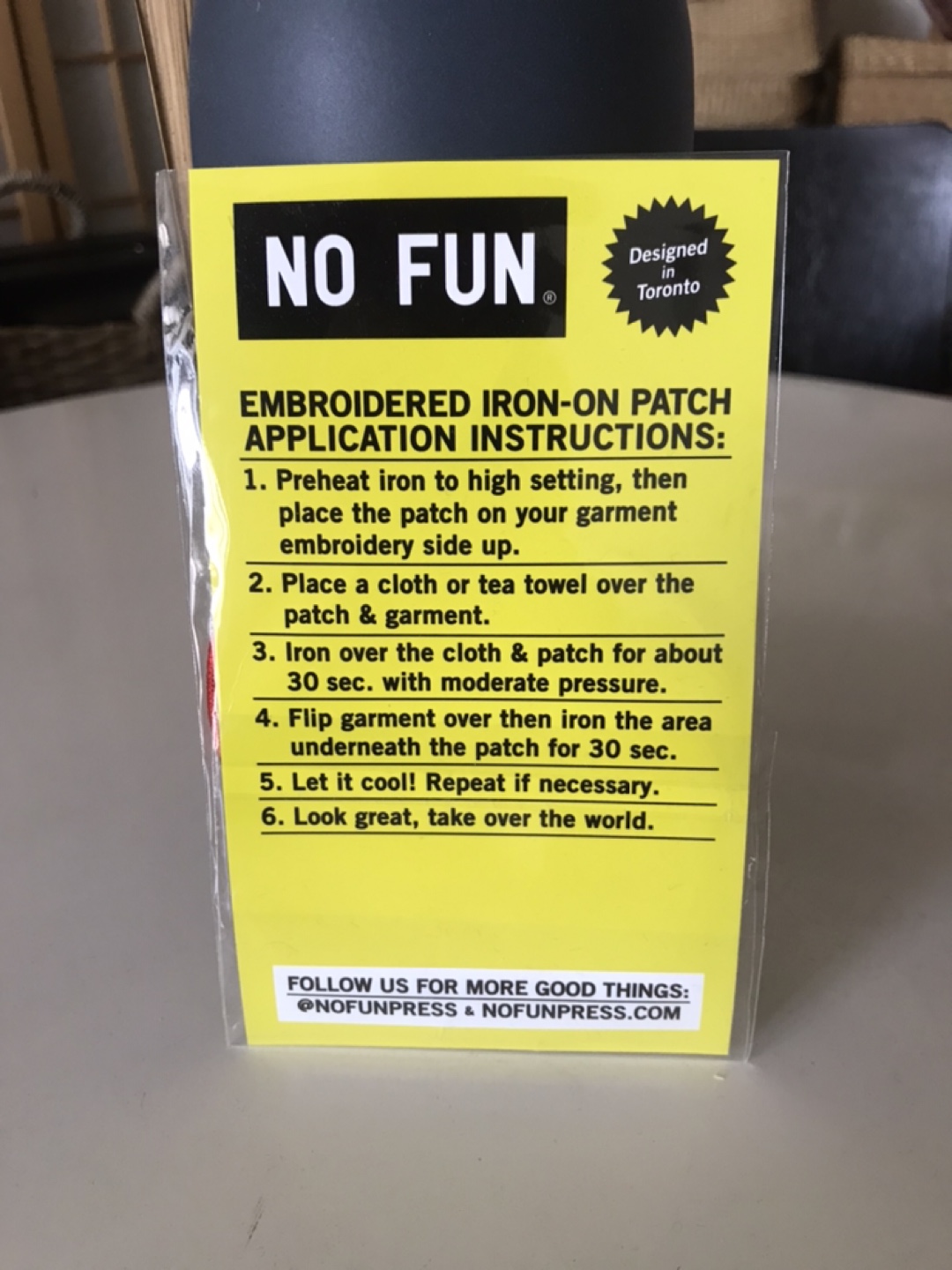 “NO FUN” Brand Butterfly Patch +Free “destructible” Sticker! - photo 2