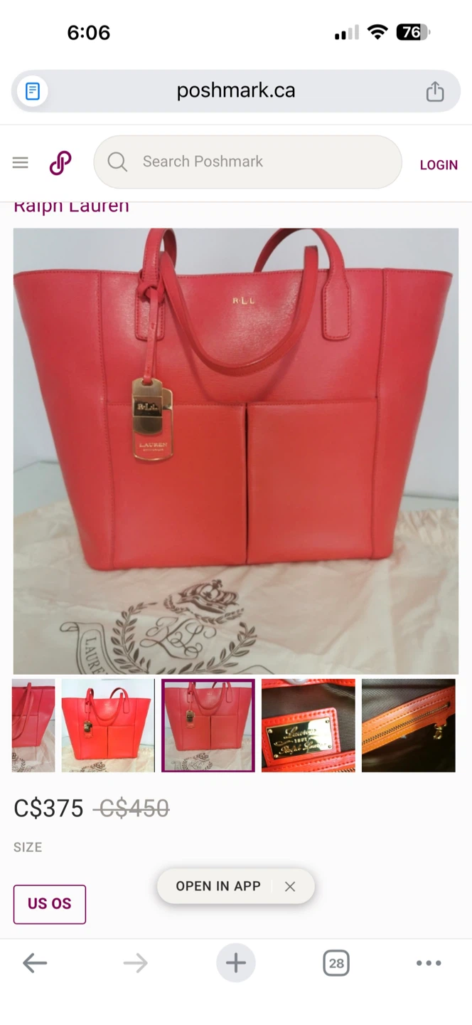 Ralph Lauren Tote Bag - Red - photo 3