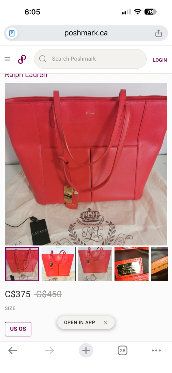Ralph Lauren Tote Bag - Red