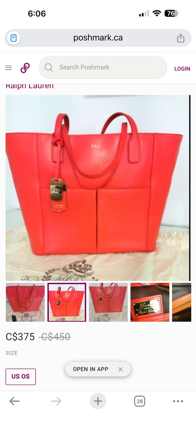 Ralph Lauren Tote Bag - Red - photo 2