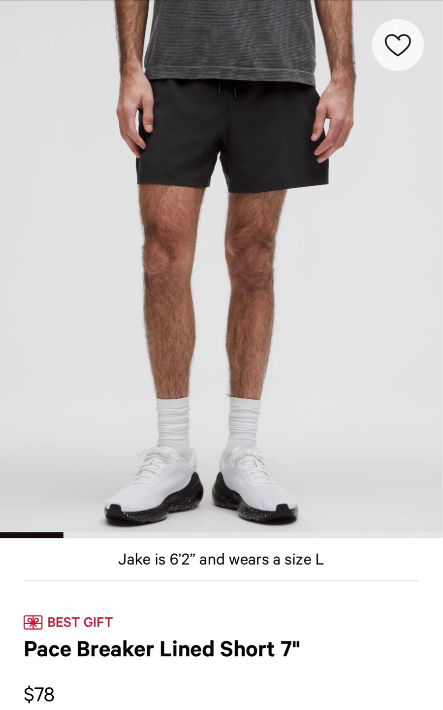 Lululemon Pace Breaker Lined Short 7" Black - Size M