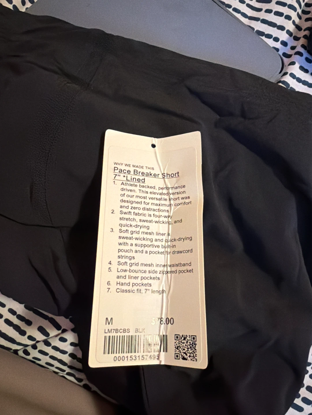 Lululemon Pace Breaker Lined Short 7" Black - Size M - photo 2