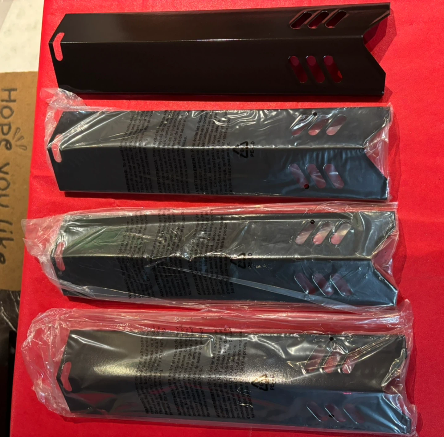 Set of 4 Black Metal Grill Heat Plates