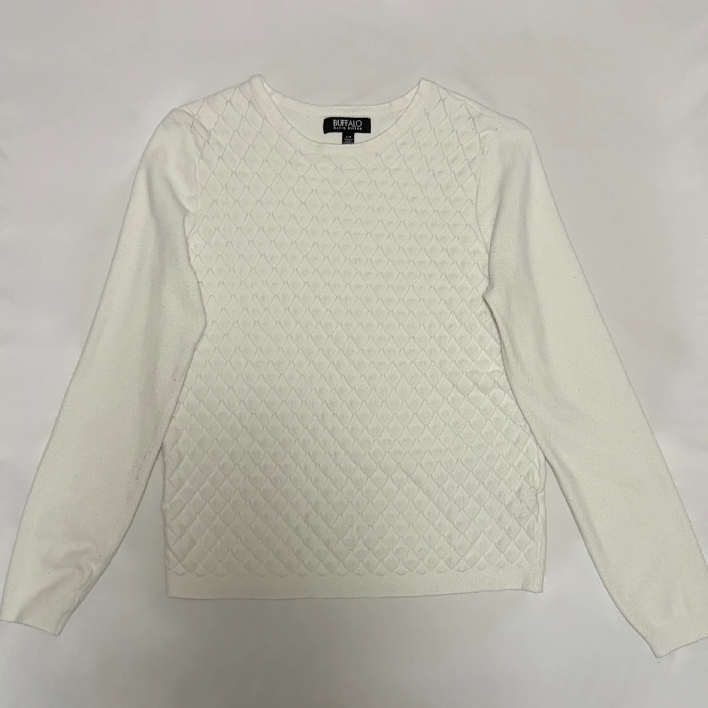 White Quilted Sweater