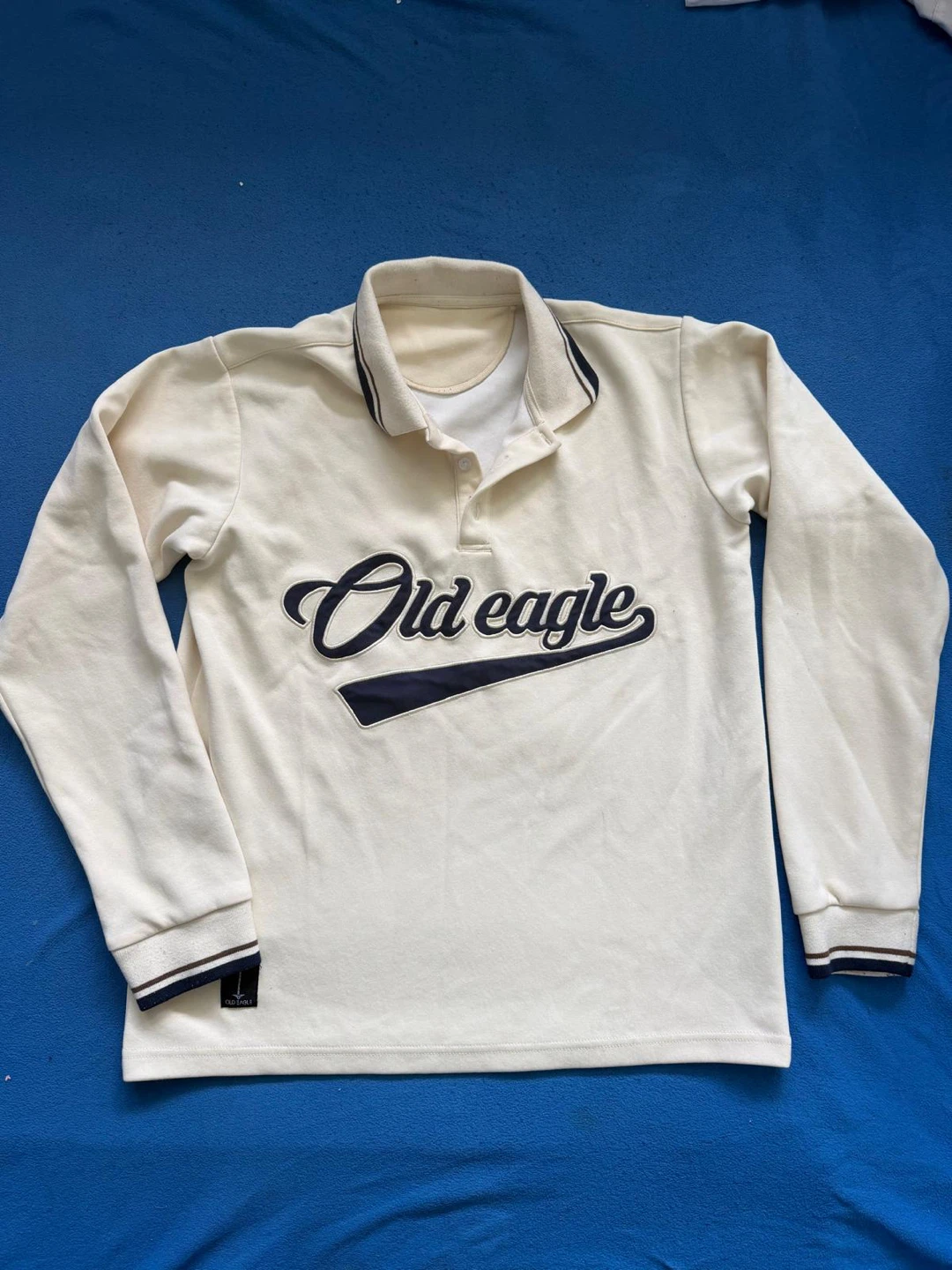 Old Eagle Cream Long Sleeve Polo Shirt - photo 2