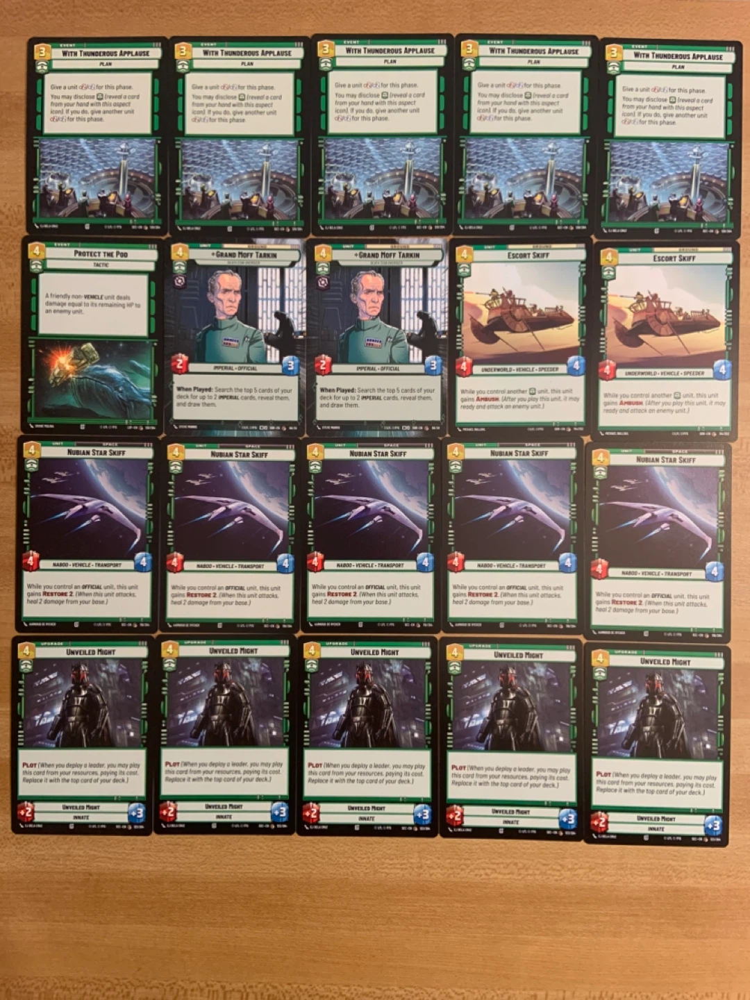Star Wars Unlimited Common Bundle Near Mint Cards