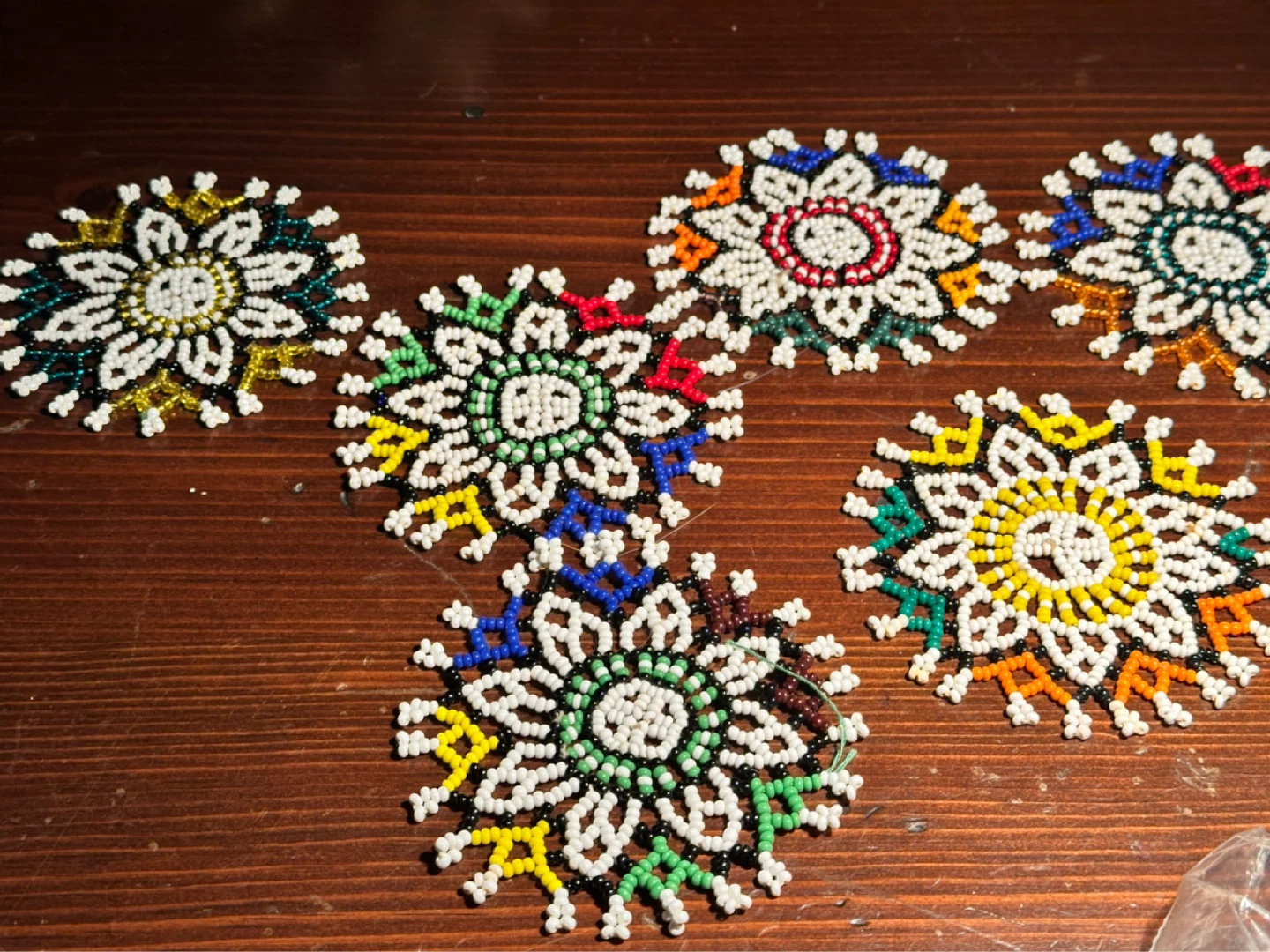 First Nations beaded coasters